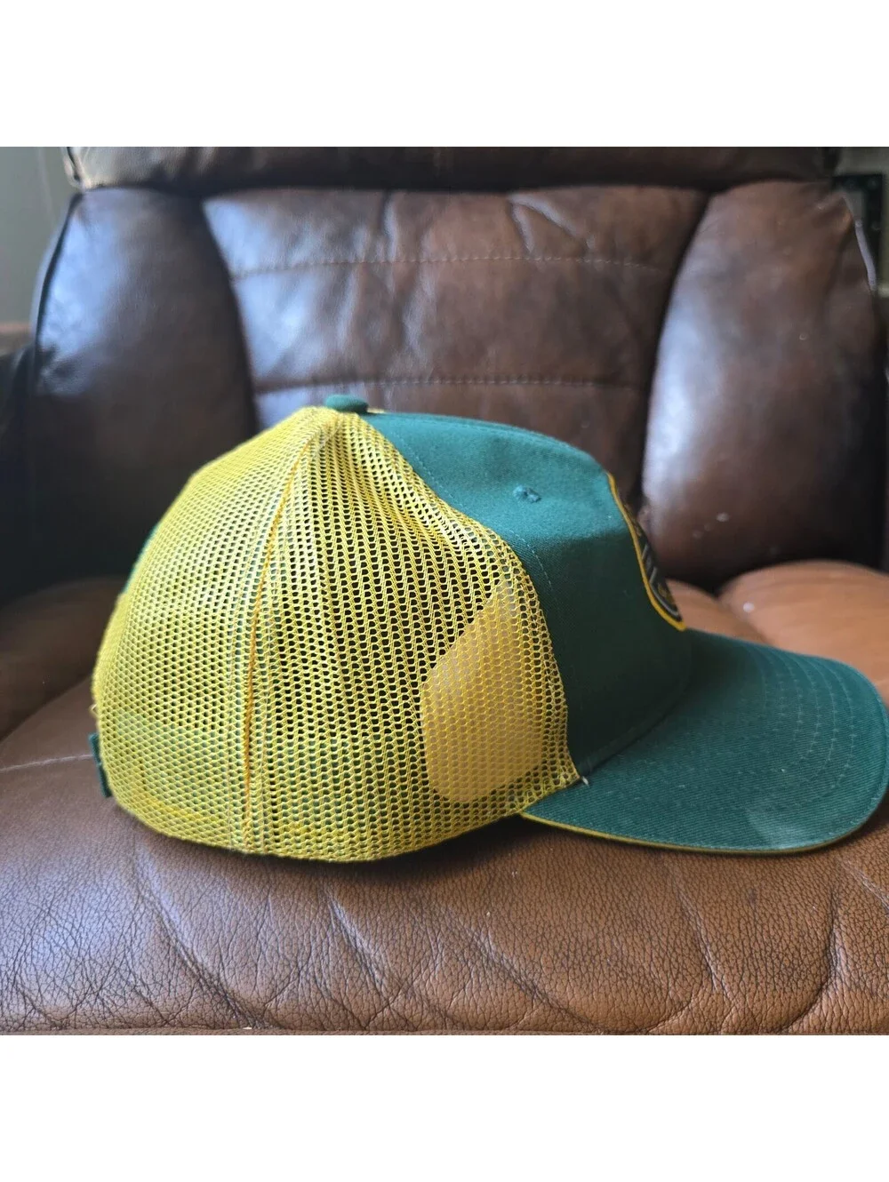 McCoy's Building Supply Snapback Trucker Hat Green Yellow Real McCoy Hammer